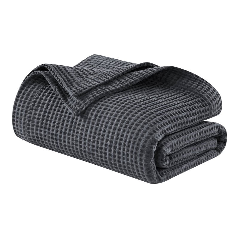 Colcha Waffle Gris Oxford 100% Algodón