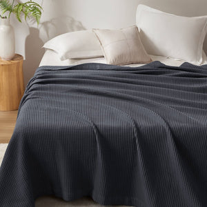 Colcha Waffle Gris Oxford 100% Algodón