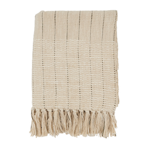 Frazada Crema lineas Grises