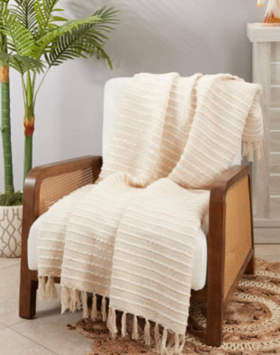 Frazada Natural Tejida con Blanco