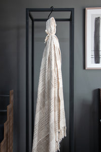 Frazada Rayada Crema con Beige