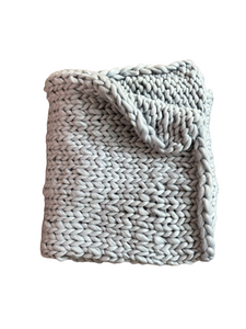 Frazada Gris Chunky Hand Knitted